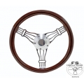 1964-69 14" Discord Dark Wood Steering Wheel 